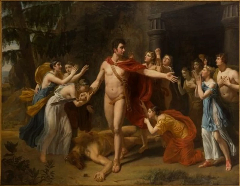 Minotauro abbattuto da Teseo
